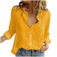 thumbnail image 1 of Women's Casual Loose Fit Button Down Lapel Long Sleeve Solid Blouse T-Shirt Top Comfortable Stylish Everyday Wear, 1 of 2