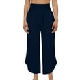 thumbnail image 1 of Women's Casual Loose Fit Cropped Pants with Pockets - Mid Rise for Yoga, Sports & Dining - Easy Wash Summer Wear, 1 of 3
