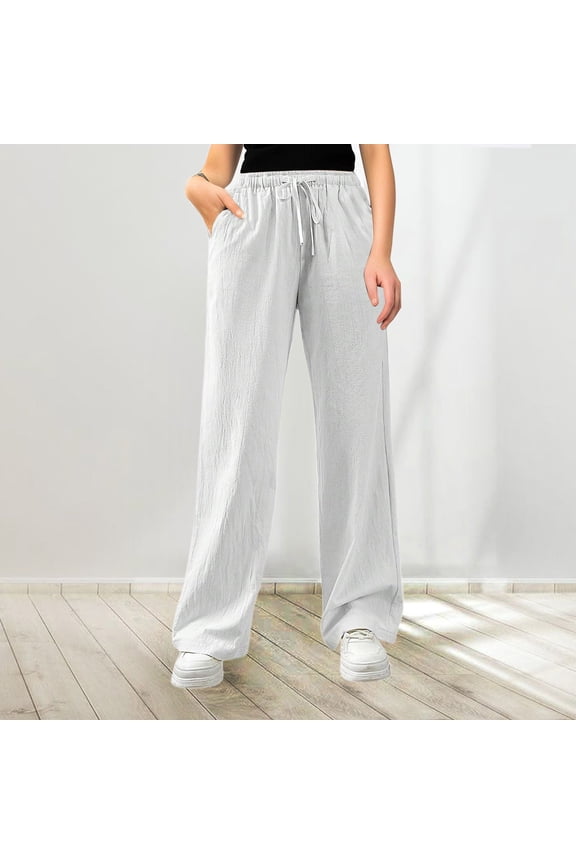 Women's Casual Loose Fit High Waist Drawstring Pants With Side Pockets Women's Elastic Waist Pants Yoga Pants Petite Yoga Pantaloons 18 Tall Womens Pants plus Size Lined Leggings 3x Casual plus