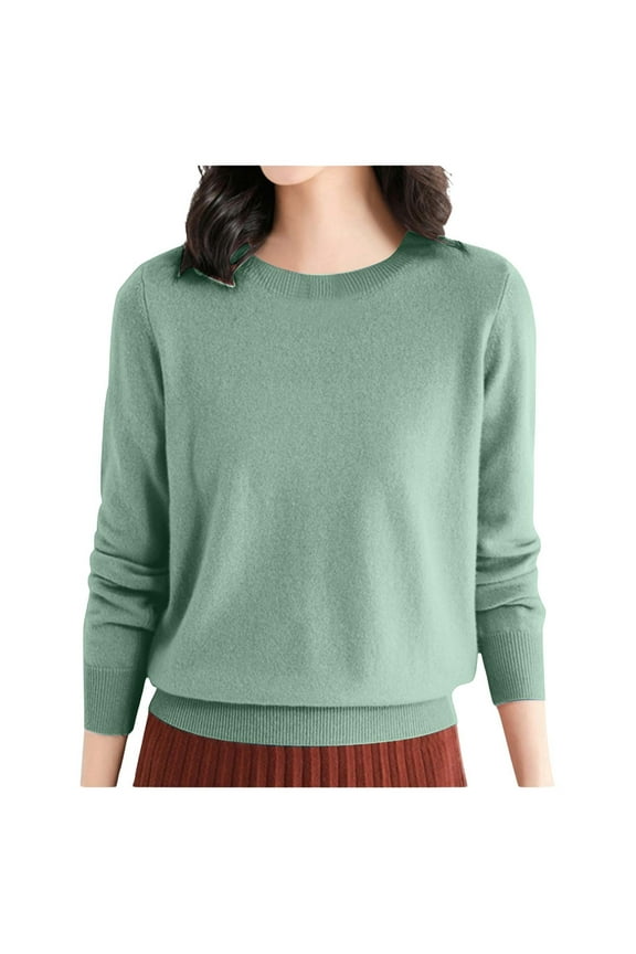 Women's Casual Loose Fit Knitted Pullover Sweater Low Cut Round Neck Lightweight Top For Fall Winter Mens Wool Tunic Puff Sleeve Sweaters for Women Garment Dyed Men Sweat Shirts Sweat Shirts for Man