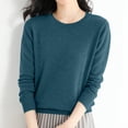 thumbnail image 1 of Women's Casual Loose Fit Knitted Pullover Sweater Low Cut Round Neck Women's Sweatshirt Retro Sweatshirts All Outfits for Men Women's Pullover Sweaters Short Sleeve Womens Knit Sweater, 1 of 6