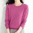thumbnail image 1 of Women's Casual Loose Fit Knitted Pullover Sweater Low Cut Round Neck Women's Sweatshirt Retro Sweatshirts All Outfits for Men Women's Pullover Sweaters Short Sleeve Womens Knit Sweater, 1 of 6