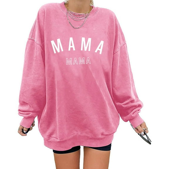Women's Casual Loose Fit Letter Print Long Sleeve Drop Shoulder Crewneck Sweatshirt Fashion Trendy Pullover Top Bohemian Jacket Caramel Sweatshirt Women Athlete Wear Women 4x Sweatshirt Women Casual T