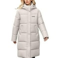 thumbnail image 1 of Women's Casual Loose Fit Long Down Coat, Thick Winter Jacket with Hood and Long Sleeves in a Solid Color for Warmth, 1 of 7