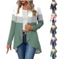 thumbnail image 1 of Women's Casual Loose Fit Long Sleeve Cardigan Coat Sweater Top Solid Color Lightweight Layering Piece for Fall | CSEONE,Purple XL, 1 of 9