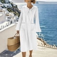 thumbnail image 1 of Women's Casual Loose Fit Long Sleeve Dress with Pockets Round Neck Comfortable Everyday Wear, 1 of 7