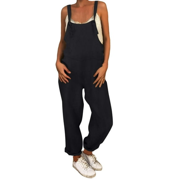 Women's Casual Loose Fit Overalls Jumpsuit Romper Dungarees Playsuit Comfortable Stylish Trendy Fashion Outfit