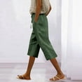 thumbnail image 1 of Women's Casual Loose-Fit Quarter-Length Pants with Pockets, Soft Stretch Polyester Fabric for Summer Daily Wear, 1 of 7