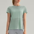 thumbnail image 1 of Women's Casual Loose Fit Round Neck Short Sleeve T Shirt With Back Cutout For Daily Wear Yoga And Sports Comfortable Breathable Soft Fabric Women's Plain T Shirt 100 Polyester Shirts Women Womens, 1 of 3