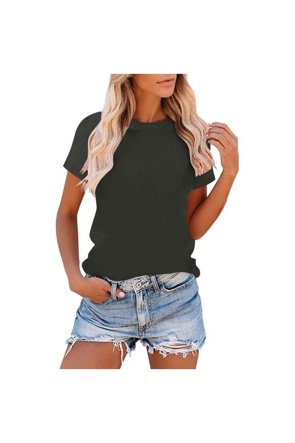 Women's Casual Loose Fit Short Sleeve Raglan T-Shirt for Home and Daily Wear