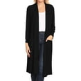 thumbnail image 1 of Women's Casual Loose Fit Side Pockets Solid Soft Lightweight Long Cardigan, 1 of 4