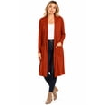 thumbnail image 1 of Women's Casual Loose Fit Side Pockets Solid Soft Lightweight Long Cardigan, 1 of 6