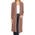 thumbnail image 1 of Women's Casual Loose Fit Side Pockets Solid Soft Lightweight Long Cardigan, 1 of 4