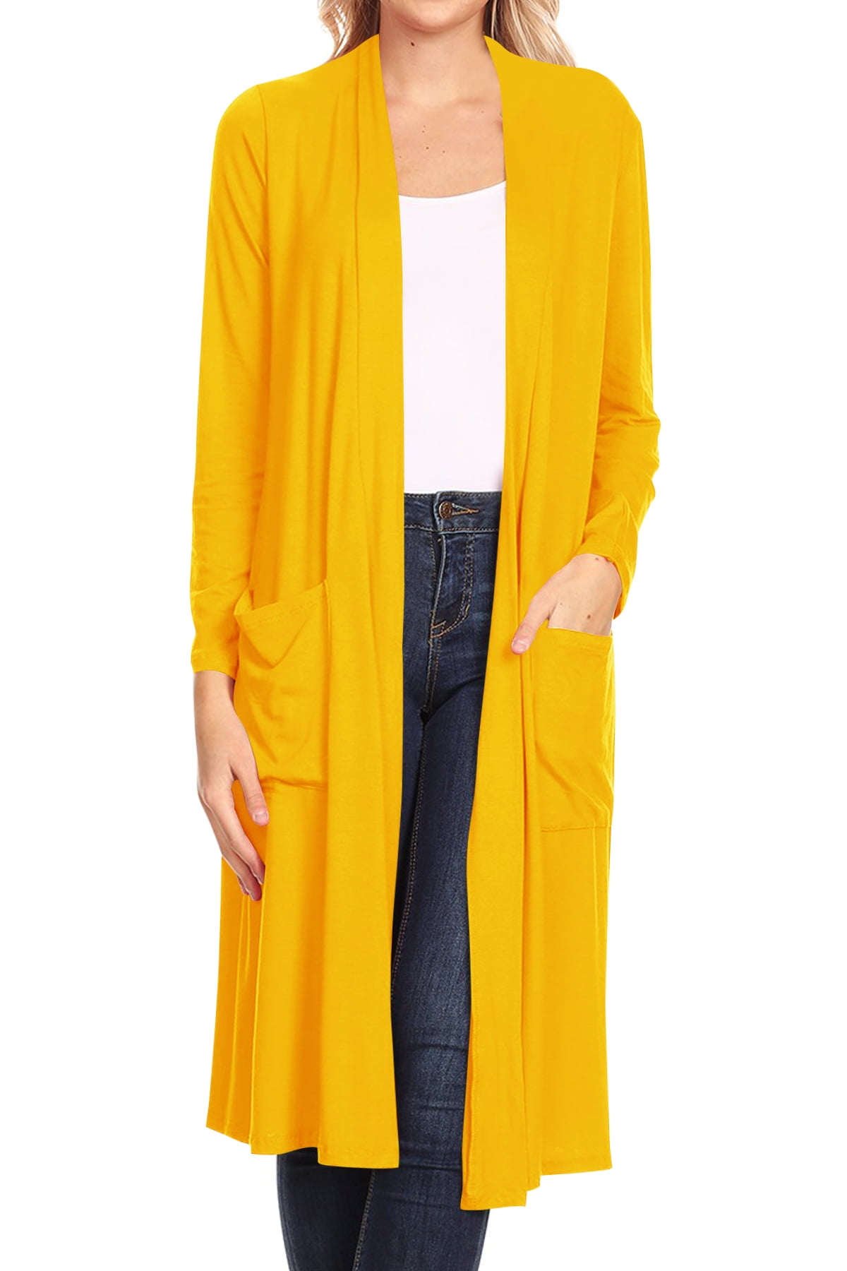 Walmart Women's Casual Solid Duster Cardigan with Side Pockets