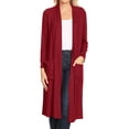 thumbnail image 1 of Women's Casual Loose Fit Side Pockets Solid Soft Lightweight Long Cardigan, 1 of 4