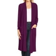 thumbnail image 1 of Women's Casual Loose Fit Side Pockets Solid Soft Lightweight Long Cardigan, 1 of 4