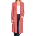 thumbnail image 1 of Women's Casual Loose Fit Side Pockets Solid Soft Lightweight Long Cardigan, 1 of 4