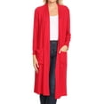 thumbnail image 1 of Women's Casual Loose Fit Side Pockets Solid Soft Lightweight Long Cardigan, 1 of 4