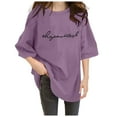 thumbnail image 1 of Women's Casual Loose Fit Solid Color Crew Neck T-Shirt Comfortable Drop Shoulder Sleeve Top Soft Breathable Tee, 1 of 2