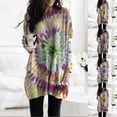 thumbnail image 1 of Women's Casual Loose Fit Tunic Top Long Sleeve Round Neck Printed Fashion Shirts Blouses for Daily Wear Office Work Vacation Outfits Gift for Women | Aestivo,Yellow L, 1 of 7