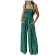 thumbnail image 1 of Women's Casual Loose Jumpsuits One Piece Sleeveless Printed Wide Leg Long Pant Rompers Overalls with Pockets, 1 of 3