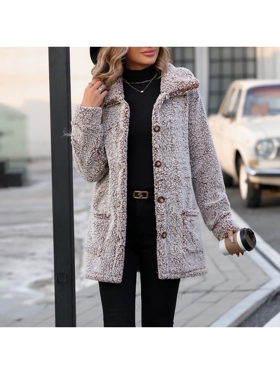 Women's Casual Loose Long Sleeve Lapel Button Up Cardigan Jacket Mid Length Outerwear For Everyday Wear plus Size Women Coats And Jackets plus Size Maternity Hoodie Women Coat plus Size Cropped