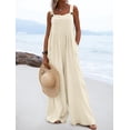 thumbnail image 1 of Women's Casual Loose Overalls Jumpsuits Adjustable Straps Wide Leg Long Pant Rompers With Pockets, 1 of 5