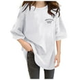 thumbnail image 1 of Women's Casual Loose Solid Color T Shirt With Crew Neck And Sleeved Drop, 1 of 2