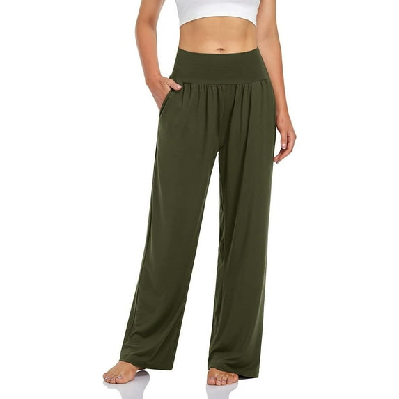 Women's Casual Loose Wide Leg Cozy Pants Yoga Sweatpants Comfy High Waisted Sports Athletic Lounge Pants with Pockets