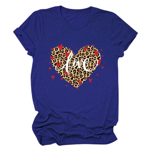 Women's Casual Love Letter Printing Short Sleeve T-Shirt Tops