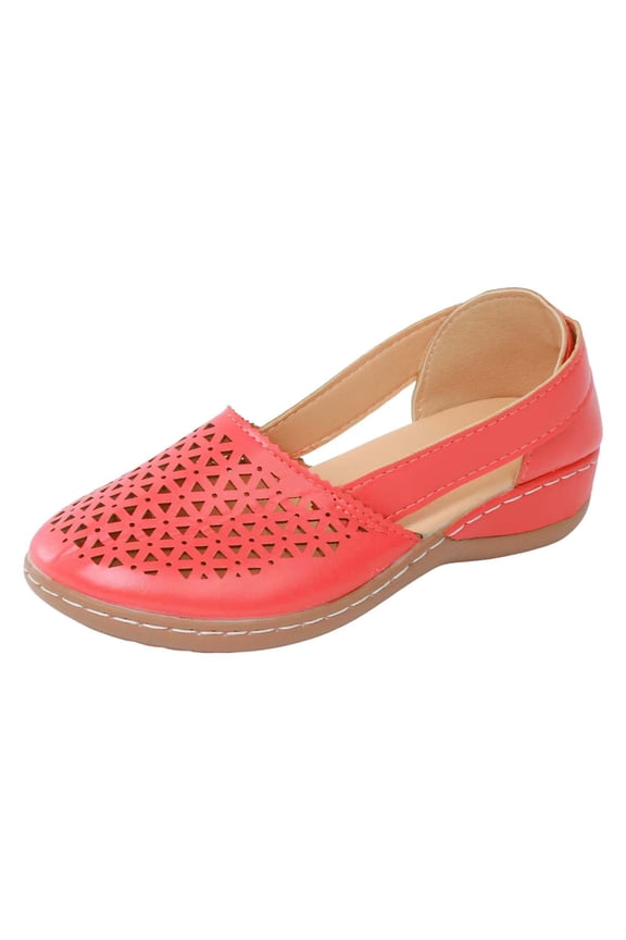 Vintage Hollow Ballet Flats Women Mary Jane Casual Leather Low Heel