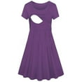 thumbnail image 1 of Women’s Casual Maternity Dress Short Sleeve Breastfeeding Sleep Dress Maternity Delivery/Labor Gown Knee Length Pregnancy Clothes for Baby Shower, 1 of 3