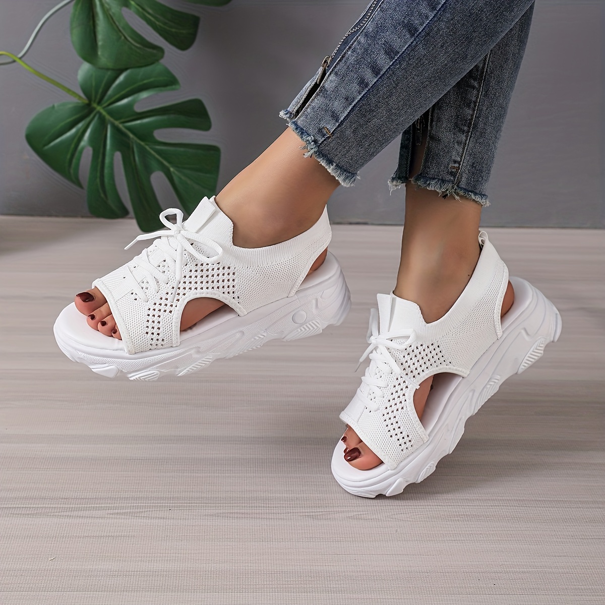 Mesh platform sandals hotsell