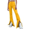 thumbnail image 1 of Women's Casual Mid Waist Cargo Jeans Stretch Wide Leg Denim Pants With Pockets, 1 of 5