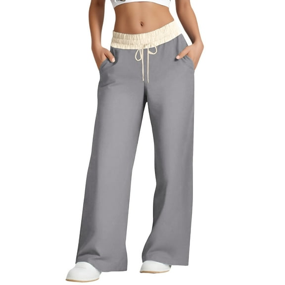 Women's Casual Mid Waist Cargo Stretch Wide Leg Denim Pants with Pockets, Comfortable & Versatile, Multiple Sizes