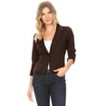 thumbnail image 1 of Women's Casual Office 3/4 Long Sleeve Open Front Blazer Jacket S-3XL, 1 of 5