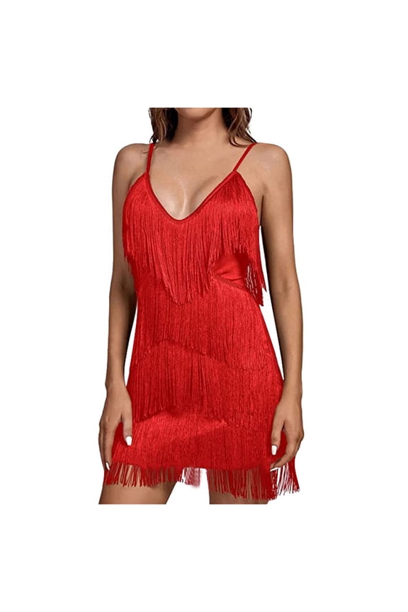 Women's Casual Open Back Deep V Neck Dress - Sexy Ruched Design Knee-Length Dress for Party/Dating/Night Out