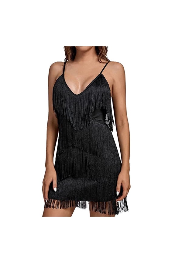 Women's Casual Open Back Deep V Neck Dress - Sexy Ruched Design Knee-Length Dress for Party/Dating/Night Out