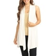 thumbnail image 1 of Moa Collection Women's Casual Open Draped Front Solid Cardigan Vest, 1 of 7