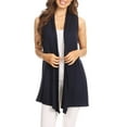 thumbnail image 1 of Moa Collection Women's Casual Open Draped Front Solid Cardigan Vest, 1 of 6