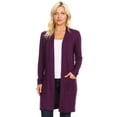 thumbnail image 1 of Women's Casual Open Front Basic Long Sleeves Side Pockets Solid Cardigan, 1 of 4