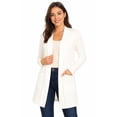 thumbnail image 1 of Women's Casual Open Front Long Sleeve Solid Cardigan with Side Pockets, 1 of 5