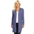 thumbnail image 1 of Women's Casual Open Front Basic Long Sleeves Side Pockets Solid Cardigan, 1 of 4