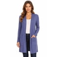 thumbnail image 1 of Women's Casual Open Front Basic Long Sleeves Side Pockets Solid Cardigan, 1 of 5