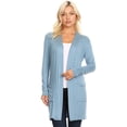 thumbnail image 1 of Women's Casual Open Front Basic Long Sleeves Side Pockets Solid Cardigan, 1 of 4