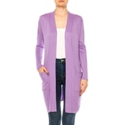 Women's Classic Long Sleeve Cardigan with Side Pockets for Everyday Wear
