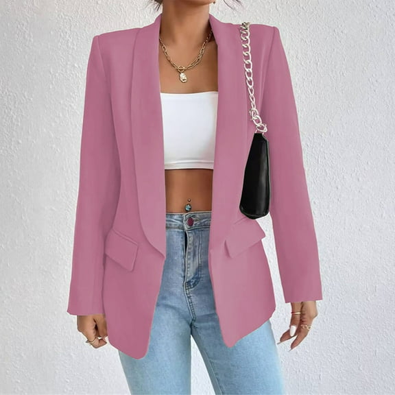 Women's Casual Open Front Cardigan Long Sleeve Elegant Business Long Jacket With Pocket And Buttons Coats for Teens plus Size Fall Clothes for Women Heavy Coats for Women Womens Business Winter Coats