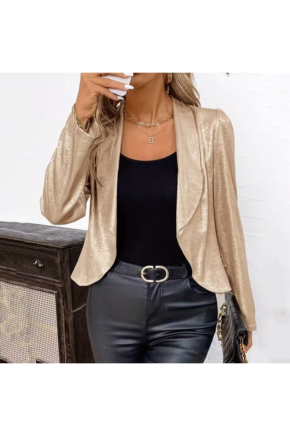 Women's Casual Open Front Cardigan Long Sleeve Jacket Coat, Solid Color Loose Fit Cardigan Sweater, Lightweight Knit Layering Piece for Spring Fall | CSEONE,Khaki L