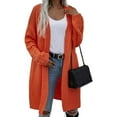 thumbnail image 1 of Women's Casual Open Front Knit Cardigans Long Sleeve Midi Sweater Coat, 1 of 5