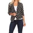 thumbnail image 1 of Women's Casual Open Front Polka Dot Roll Up Sleeve Blazer Jacket Made in USA, 1 of 5